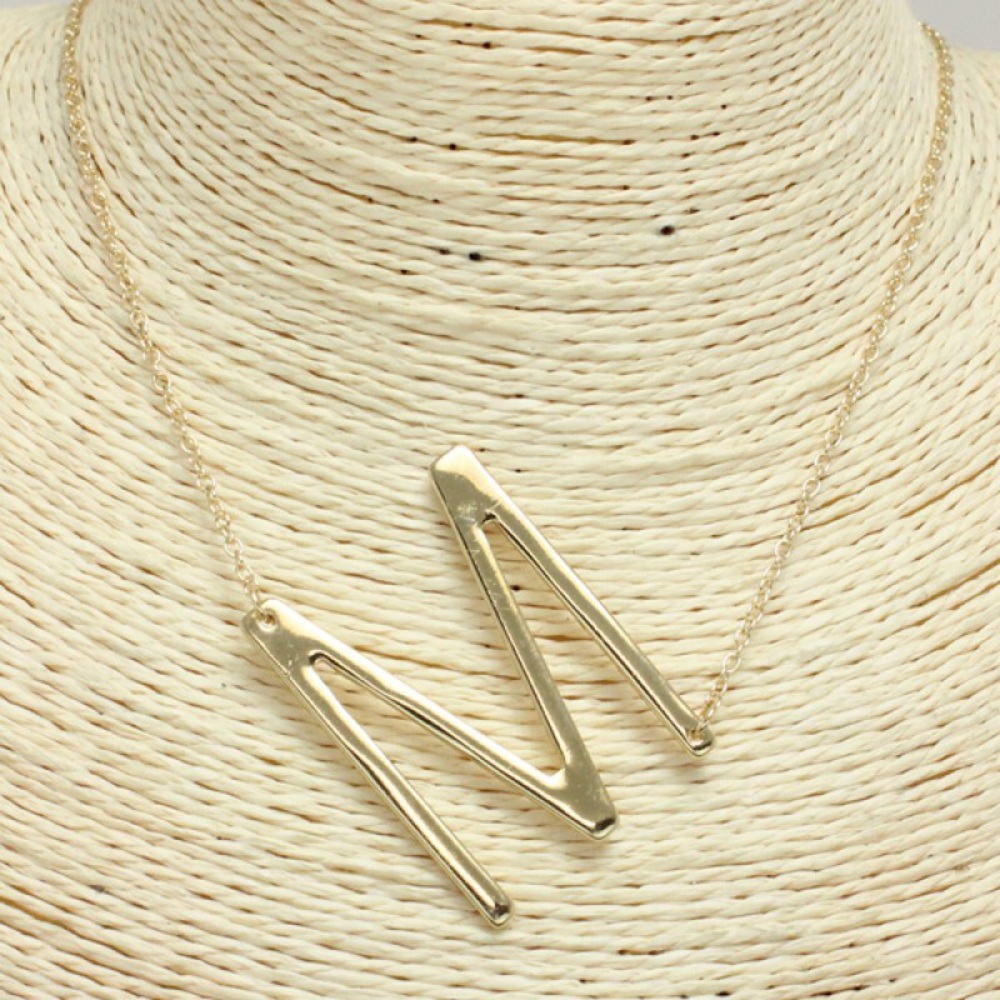 Boho Large Initial necklaces monogram gold silver - Picture 7 of 8